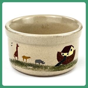 RRP Roseville Noah's Ark Stoneware Dish Bowl • Signed Six 1995 Hand Painted USA
